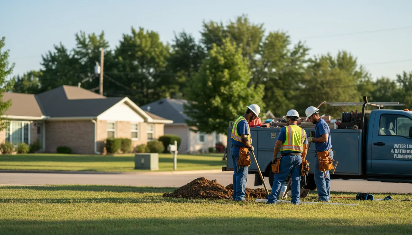 Residential water line and bathroom plumbing service in Hebron, IN